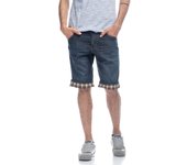 Koroshi Pantalon corto denim detalles cuadros