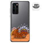 Tumundosmartphone Funda Gel Transparente para Huawei P40 diseño Bufalo Dibujos