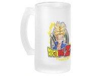 MERCHANDMANIA JARRA CERVEZA CRISTAL logo personaje trunk trunks super saiyajin z serie peleas esmerilada esmerilado 500ml