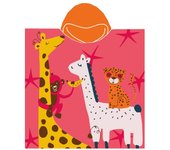 SUN & SURF Poncho Infantil Perro Carlino Gafas con Capucha y Sin Mangas - Diseño Colorido y Alegre, 100% Microfibra, Ideal para Playa y Piscina, Secado Rápido