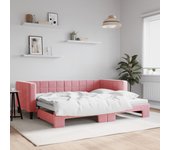 vidaXL Sofá cama nido terciopelo rosa 90x200 cm