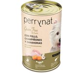 Dibaq Perrynat, comida húmeda grain free para perros, pollo, champiñon y zanahoria, pack 3 uds x 400 gr