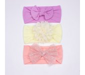 3Pcs Cute Bows Baby Headband Soft Elastic Baby Girl Hair Bands for Newborn Infant Turban Headwear Baby Hair Accessories