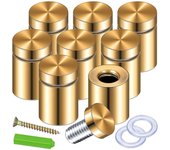 34X65 pulgadas de oro muestra separadores colgantes de acrílico marco publicidad tornillos 8 Pack Standoff tornillos
