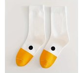 1/6 Pairs Cartoon Women Socks Fashionable And Versatile Cute Design Funny Goose Breathable Soft Comfortable Women Casual Socks﻿