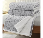 Manta Sofa de Borrego, Manta Doble Cara Franela y Sherpa, 100% Poliester, Suave y Caliente para Invierno, Manta cama, Sobrecama, Manta Borreguito.