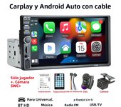 HIPPBQCC Car Radio 7" 1 Din Carplay Android Auto Multimedia Player HD Touch Screen FM AUX Input Bluetooth MirrorLink Universal