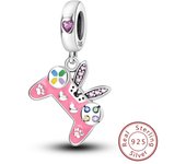 925 Sterling Silver Pink Cat Butterfly Charms Beads Star Moon Sunflower Coffee Cup Pendants Fit Bracelets DIY Jewelry