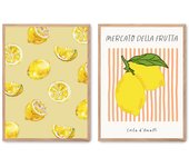 Set de 2 cuadros calidad premium con marco de madera - 30x40 cm o 50x70 cm - POSTER LAB