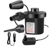 Inflador Electrico, Bomba de Aire Eléctrica Portátil, 240V AC / 12V DC Inflador Colchon Hinchable, con 3 Accesorios