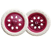 2Pcs Shopping Cart Wheels Trolley Caster Replacement 6.5 Inch Dia Rubber Foaming