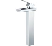 Grifo de baño en Cascada cromada, mezcla Moderno para lavabo with Cascada Alta, Grifo para lavabo with Caño alta, Grifo para fregadero de encimera de baño, G 3/8