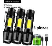 1-10PCS Mini Flashlight COB+XPE Portable Torch Zoomable Focus Light Rechargeable Tactical Flashlight Camping Emergency Lantern