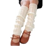 1 par de calentadores de piernas y tobillos para mujer, calentadores de piernas de punto de ganchillo para invierno, calentadores de piernas y rodillas, calcetines