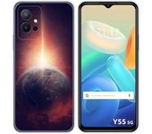 Funda Silicona para Vivo Y55 5G diseño Tierra Dibujos