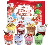 Calendar de Adviento 2024 - Kit de 24 días de Slime y amuletos - Calendarios de Cuenta regresiva de Navidad Regalos para Niños, Niños, adolescentes y niños Pequeños