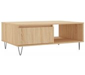 vidaXL Mesa de centro madera de ingeniería 90x60x35 cm Blanco, Negro, Blanco brillante Mesita de Salón o Comedor o Auxiliar Mesa de Café Meuble Salón
