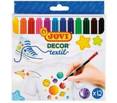 Rotulador para tejidos JOVI Decor Textil punta de fibra colores surtidos 12 unidades