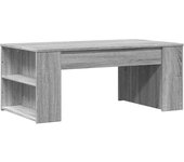 vidaXL Mesa de centro madera de ingeniería 102x55x42 cm Blanco, Negro, Roble Sonoma Mesita de Salón o Comedor o Auxiliar Mesa de Café Meuble Salón