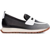Hispanitas Kansas Mocasín deportivo de cuero y malla blanco y negro para mujer BHV254043