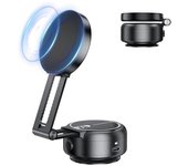 Xo c166 soporte de coche para smartphones - succion electrica - bateria integrada - brazo telescopico - anclaje magnetico - color negro