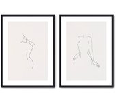Set de 2 cuadros calidad premium con marco de madera - 30x40 cm o 50x70 cm - POSTER LAB