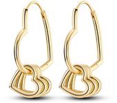 Pendientes de aro de circonio para mujer y niña, aretes de Color dorado, Luna y estrellas, joyería fina de plata 925