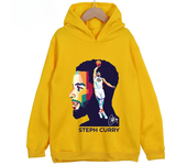 Stephen Curry Avatar Printed Children's Sports Hooded Hoodie Plus Velvet Sweatshirt Basketball Fan Kid Clothing Boys and Girls