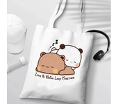 Bubu Dudu Anime Tote Bag Foldable Shopping Bag Tote Bag Aesthetic Fashion Canvas Reusable Shopping Bag Female
