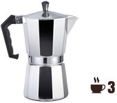 Edm EDM - Cafetera de Aluminio 3 Tazas Apta para Gas, Vitrocerámica y Placa Eléctrica