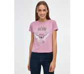 Camiseta de manga corta y cuello redondo con estampado gráfico INSIDE