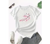 Floral Print Crew Neck T-Shirt, Casual Short Sleeve T-Shirt For Spring & Summer, Women's Clothing