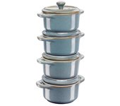 Zwilling Mini Cocotte Redonda Staub 4 Pzas 200 Ml 40508-160-0 Turquesa Antigua