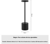 Rechargeable LED Desk Lamp Touch Switch Dimmable Table Lamp Restaurant Bar Office Bedroom Atmosphere Decor 3 Color Temperatures