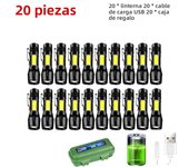 LED Strong Light Flashlight Mini Portable Side Light Rechargeable Long Range Portable Outdoor Household Small Flashlight