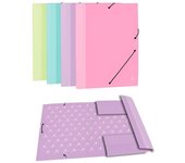 Mariola carpeta con gomas 3 solapas folio cartón forrado plastificado mate surtidos pastel