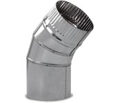 CAEXVEN Codo de Sectores para Conductos de Estufas y Chimeneas de Leña en Acero Inoxidable - Ángulo: 45º - Serie lisa