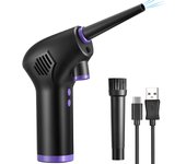 Plumero de aire inalámbrico, aspiradora de teclado USB portátil, con batería recargable de 6000 mAh y potencia de 45000 RPM, para computadora portátil, sofá, automóvil