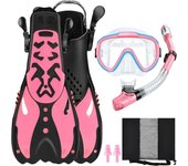Zenyth Gafas de Buceo para niños, fully Seco snorkel, aletas para niños, snorkel, juego de snorkel de Tres piezas, Azul Cielo
