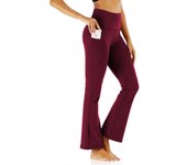 Womens High Waist Flare Leggings with Pockets Tummy Control Yoga Pants Casual Wear Premium Activewear