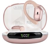 Auriculares Bluetooth tipo auriculares inalámbricos 80 horas de reproducción con Pantalla LED caja de carga inalámbrica reducción de ruido auriculares con gancho de oreja, auriculares tipo orejera adecuados para ejercicio de carrera deportiva