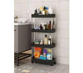 3/4 Layer Kitchen Gap Storage Rack White Freestanding Multilayer Rolling Utility Mobile Cart Bathroom Slim Slide Organizer Shelf