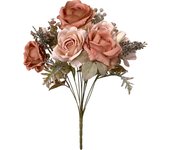 Poenia Arte Floral - Ramo Rosa Artificial 50cm - Realista Duradero Decorativo
