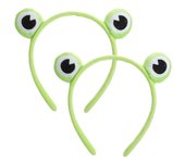 2 Pieces Cute Frog Headband Stretchy Frog Hair Accessories Cartoon Frog Headband for Face Washing Shower Sports Yoga Beauty Skincare (Green, 1 style)