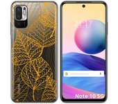 Tumundosmartphone Funda Gel Transparente para Xiaomi Redmi Note 10 5G / POCO M3 PRO 5G diseño Hojas Dibujos