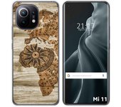 Tumundosmartphone Funda Gel Tpu para Xiaomi Mi 11 5G diseño Madera 07 Dibujos