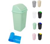 JARDIN202 - Cubo de Basura con Tapadera Basculante - 30/50 Litros - Ideal para Hogar y Oficina