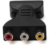 FGNS.Adaptador HDMI a AV - Adaptador de sincronización de Audio y Video 1080P HDMI a RGB para convertidor de componentes RCA