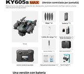KY605S Drone 4K HD Triple Camera 360° Obstacle Avoidance Optical Flow Positioning LCD Display Foldable RC Quadcopter Toy Gift