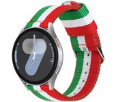 Correa de Nylon para Samsung Galaxy Watch 7 / 6 / 5 / 4 / Amazfit GTS 4 / Garmin Vivoactive 5, Colores Bandera de Italia Ancho 20mm